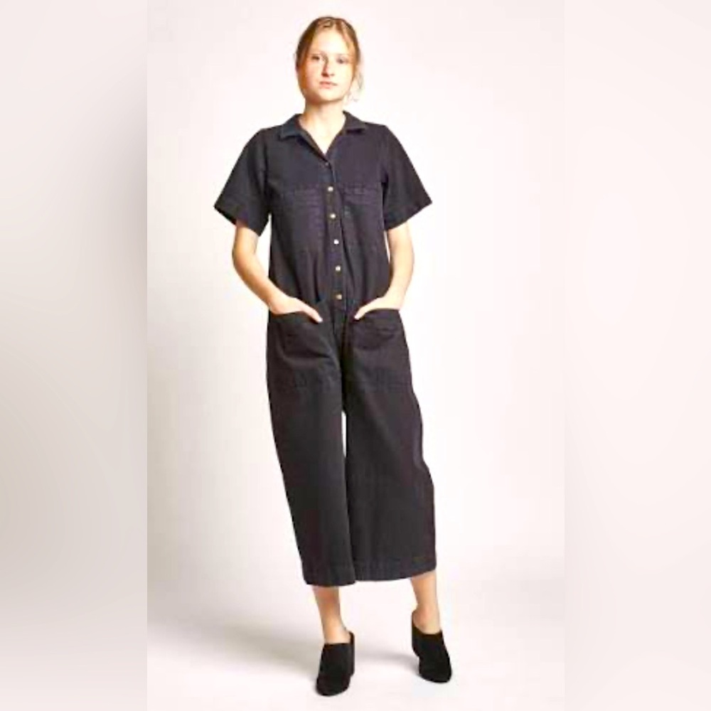 Ilana Kohn Navy Button-Up Jumpsuit